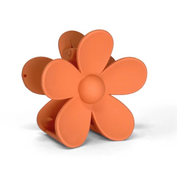 NWT Oversized Flower Power Orange Hair Claw Clip - Picture 1 of 7